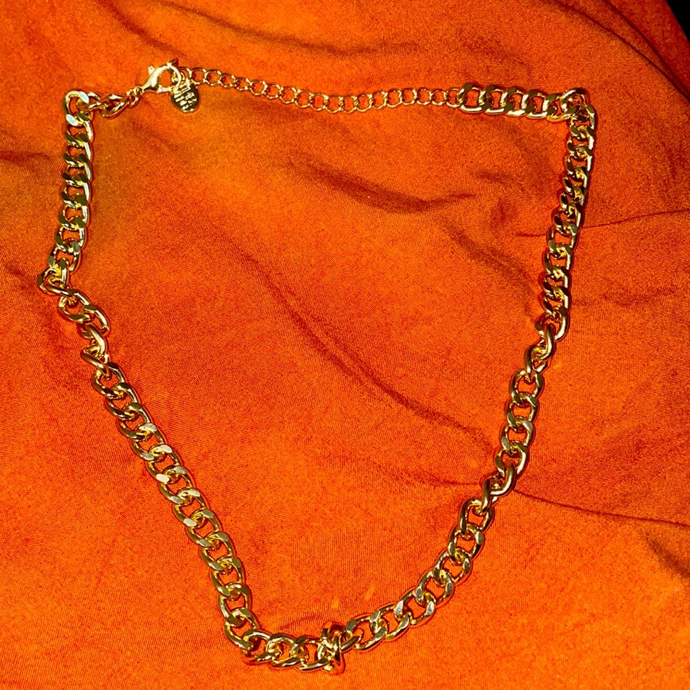 17" with Extender Gold Curb Link Chain Necklace